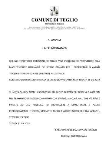 MANUTENZIONE AREE VERDI