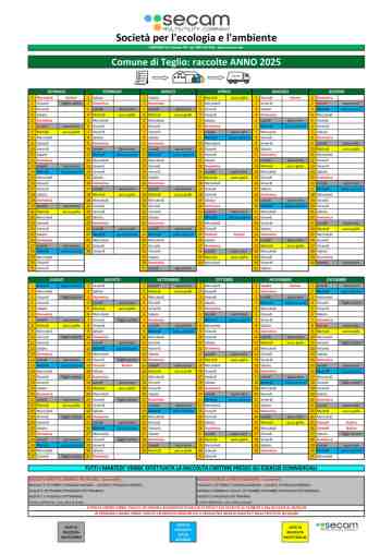CALENDARIO RACCOLTA RIFIUTI 2025